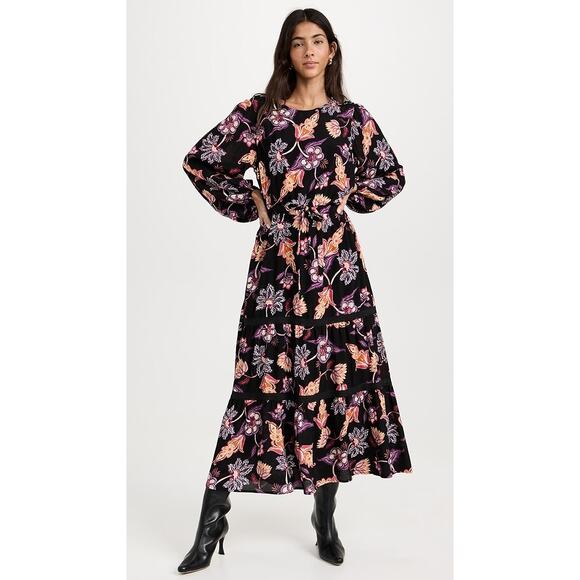 New Lost + Wander Under the Stars Maxi Dress in Black Multi Size M